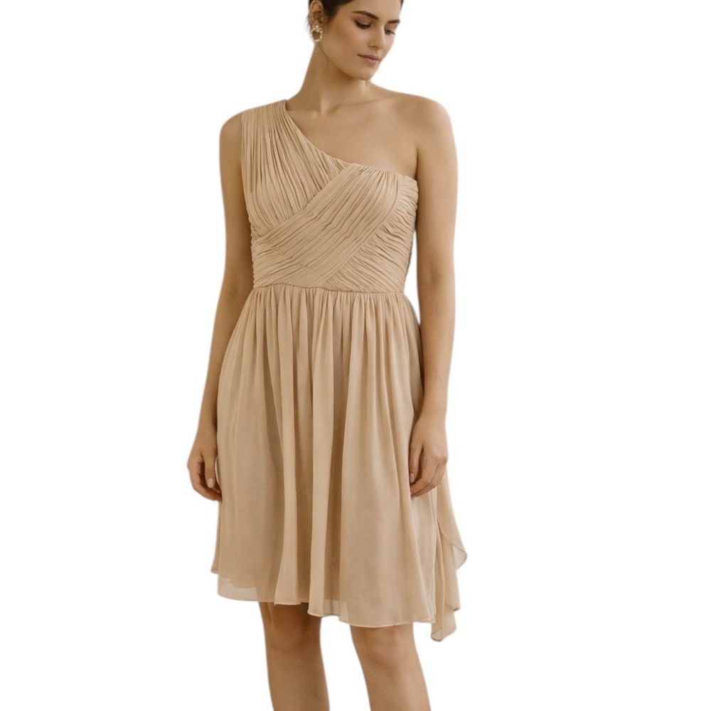 Tibi Silk Dress Womens 4 Chiffon One Shoulder Luxury Formal Wedding Fairy Whimsy